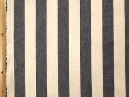 Exclusive Collection 西脇産綿麻ウェザーストライプネイビー×白/太約３cm