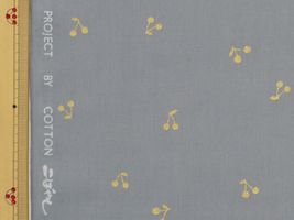 コットンこばやし チェリーのブロードプリントグレー