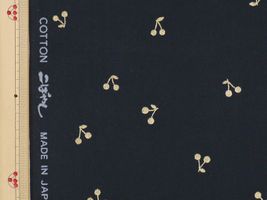 コットンこばやし チェリーのブロードプリントブラック