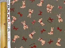 青木美沙子×クラシカルモダン シーチングプリント「ラビット」グレー