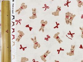 青木美沙子×クラシカルモダン シーチングプリント「ラビット」アイボリー