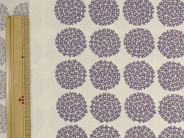 コットンこばやし 北欧調ミニサークルフラワーブロードアイボリー×グレー