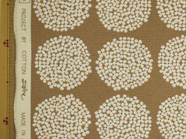 コットンこばやし 北欧調サークルフラワーキャンバスモカ地