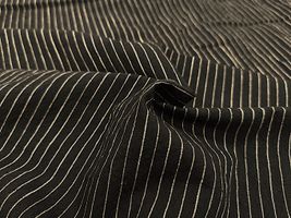 Exclusive Collection 古橋織布の綿麻先染ストライプブラック