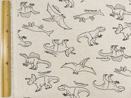 LEGIT DINOSAUR 恐竜好きのための綿麻キャンバスプリント生成地(綿かす残し)