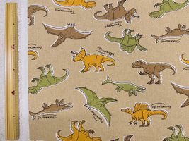 LEGIT DINOSAUR 恐竜好きのための綿麻キャンバスプリントベージュ