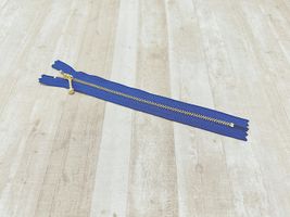 ■お取り寄せ商品■20cm玉付きゴールドファスナーブルー