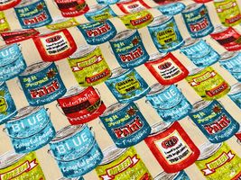 my piece of fabric ペンキ缶のブロードプリントベージュ地