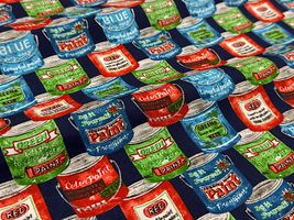my piece of fabric ペンキ缶のブロードプリントネイビー地