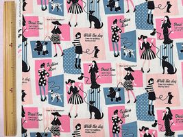 シーチングプリント un/no「GIRLSWALK」オフホワイト