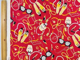 シーチングプリント un/no「Luxury Item」レッド