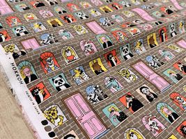 my piece of fabric 60ローンプリント「アニマルスター・アパートメント」_拡大イメージ