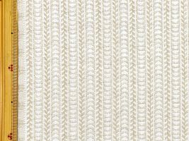 【現品限り特価】Exclusive Collection コットンローンレース「幾何学ストライプ」ライトベージュ系