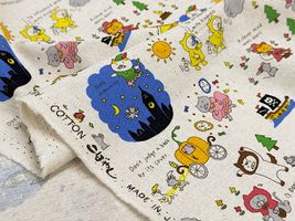 コットンこばやし綿麻キャンバスプリント「猫DEおとぎ話」_拡大イメージ
