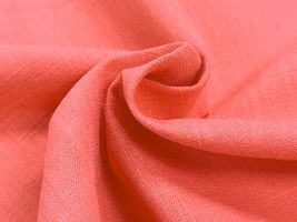 お買い得価格の広幅スラブリネンクロスオレンジピンク