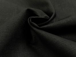 お買い得価格の広幅スラブリネンクロスブラック