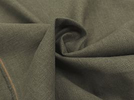 お買い得価格の広幅スラブリネンクロスカーキ