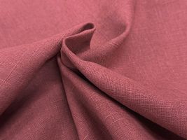 お買い得価格の広幅スラブリネンクロスローズレッド