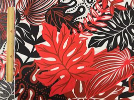 T/Cハワイアンプリント「モンステラ」レッド