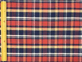 【現品限り特価】Exclusive Collection 西脇産先染起毛ツイルチェックオレンジ系