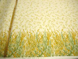 綿麻プリント 「モーメント・ミモザ」オフホワイト