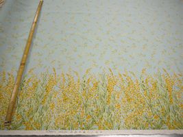 綿麻プリント 「モーメント・ミモザ」パステルブルー