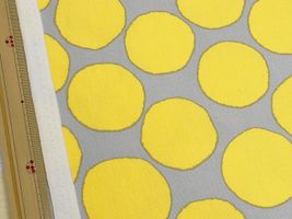 北欧調 にじみ水玉の オックスプリントフレンチグレー地