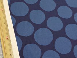 北欧調 にじみ水玉の オックスプリントネイビー