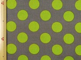 コッカ キャンディパーティ ビッグドットグレー×黄緑