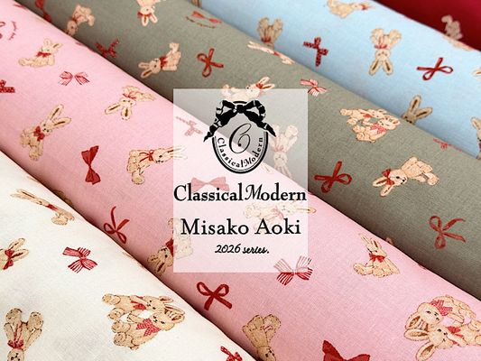 青木美沙子×クラシカルモダン シーチングプリント「ラビット」