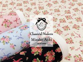 青木美沙子×クラシカルモダン オックスプリント「ローズリボン」_拡大イメージ