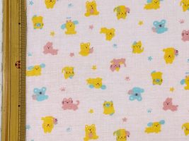 Fluffy Feelingダブルガーゼプリント「アニマル」ライトピンク