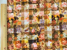 リバティタナローンプリント「アーカイブ・ギンガム」オレンジ系