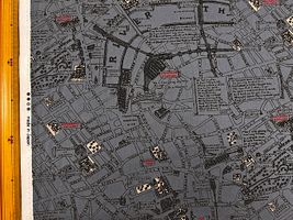 オックスプリント「ロンドンの街並み」グレー