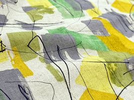 Exclusive Collection 綿麻シーチングプリント「カラーペイント」生成地×イエロー