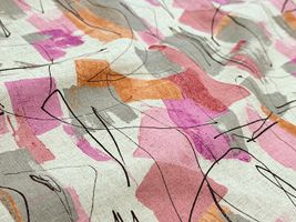 Exclusive Collection 綿麻シーチングプリント「カラーペイント」ピンク系