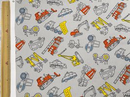 【現品限り特価】入園入学オックスプリント「はたらくくるま」_拡大イメージ