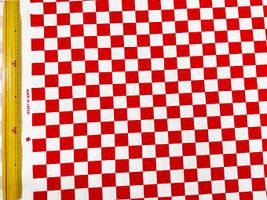 市松オックスプリント「チェック」レッド