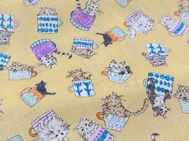 my piece of fabric マグ猫の60ローンプリントイエロー
