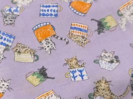 my piece of fabric マグ猫の60ローンプリントラベンダー