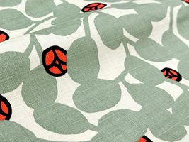 コットンこばやし 北欧調ツバキのサザンクロスプリントペールグリーン