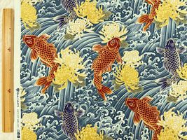 【現品限り特価】「百華繚蘭」鯉の滝登りと菊ブルー