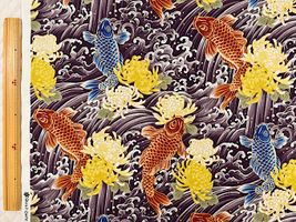 【現品限り特価】「百華繚蘭」鯉の滝登りと菊パープル