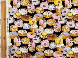 ねこねこスイーツのオックスプリント「アンモニャイト」ブラック