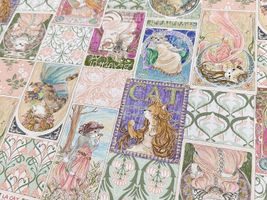 『Hoyoka』Art Nouveau Catsのシーチングプリント_拡大イメージ