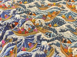 『PRISM』大海原を行く猫たちのシーチングプリント_拡大イメージ