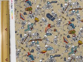 『PRISM』ガイコツたちの大宴会シーチングプリントベージュ