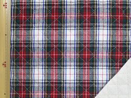 先染めチェックキルティング白×赤