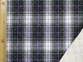 先染めチェックキルティング白×青