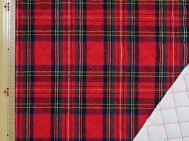 先染めチェックキルティング赤緑黄